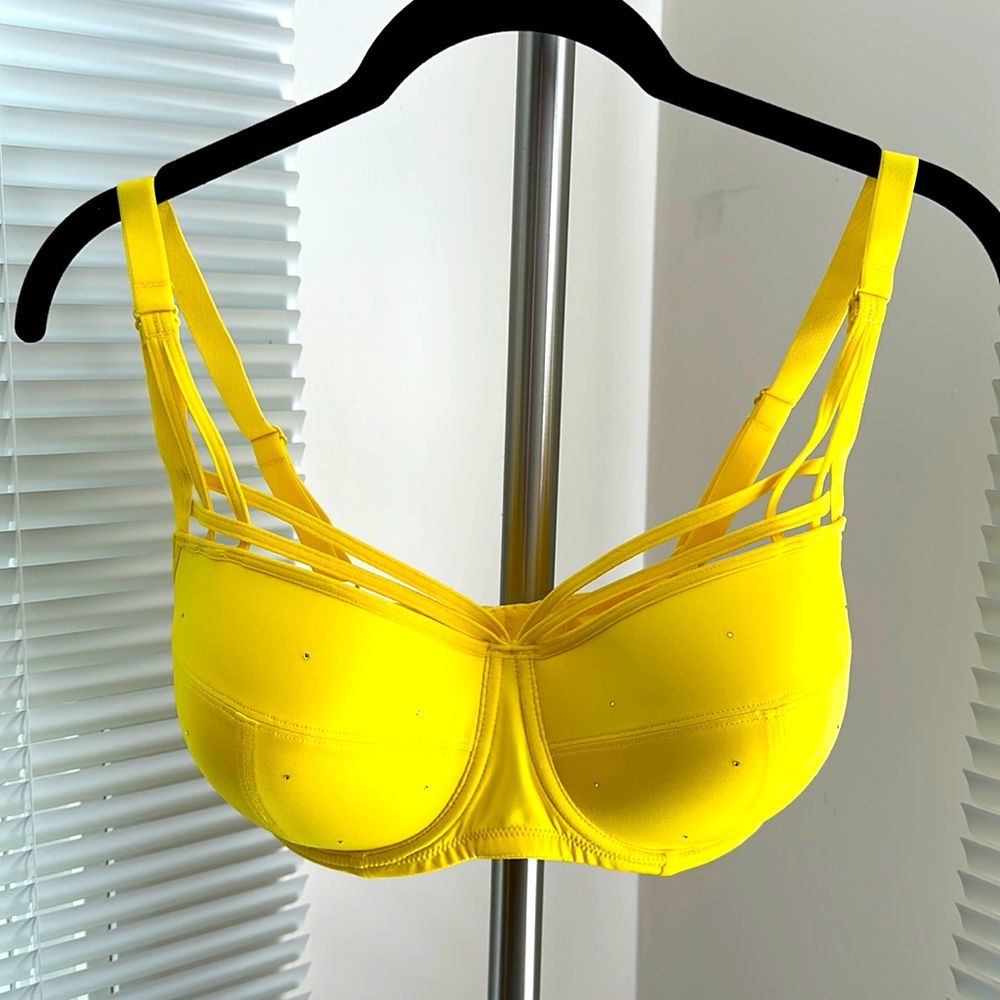 marlies dekkers balcony bra yellow with sparkle size 32f
